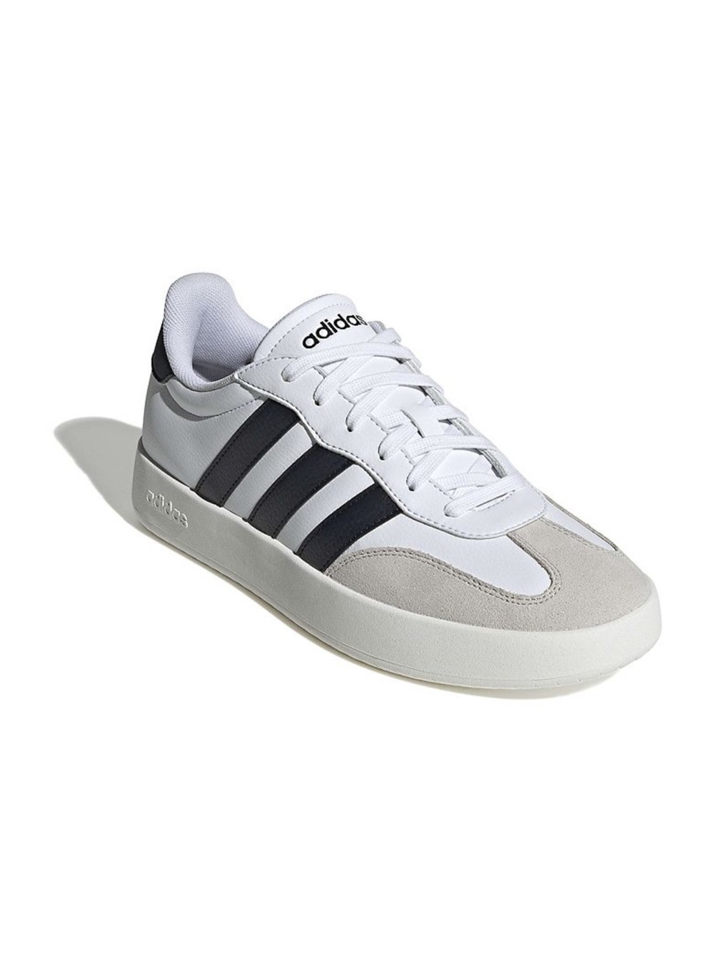 adidas women White Sneakers with Black Stripes and Gray Suede